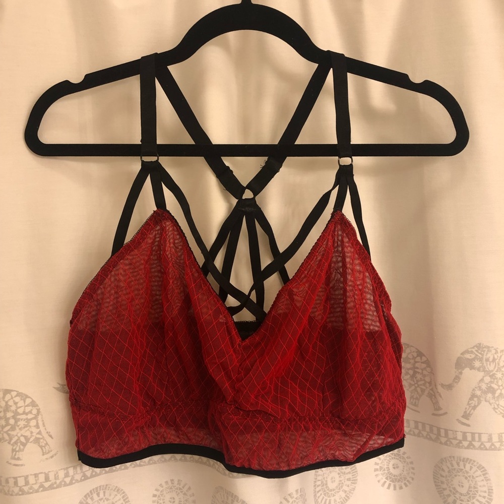 Red Cage Strapp Racerback Bralette